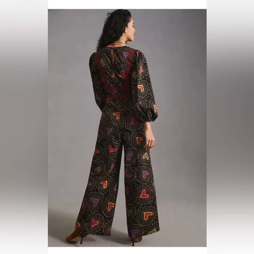 FARM Rio Multicolor Heart Print Jumpsuit - Picture 2 of 5